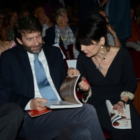 Foto Nicoloro G.  22/06/2015  Milano   Si è aperta ufficialmente la sedicesima edizione de " La Milanesiana ". nella foto il ministro Dario Franceschini ed Elisabetta Sgarbi.