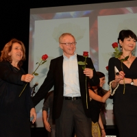 Foto Nicoloro G.  22/06/2015  Milano   Si è aperta ufficialmente la sedicesima edizione de " La Milanesiana ". nella foto da sinistra la regista teatrale Andree Ruth Shammah, lo scrittore David Grossman e Elisabetta Sgarbi.