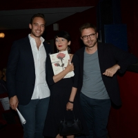 Foto Nicoloro G.  24/06/2015  Milano    Terza serata della sedicesima edizione de " La Milanesiana " che ha per titolo " Manie e ossessioni ". nella foto Elisabetta Sgarbi tra gli scrittori, premiati questa sera, lo svizzero Joel Dicker, a sinistra e Paolo Giordano.