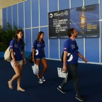 Foto Nicoloro G.  20/08/2015  Rimini,  Al via l\'edizione 2015 del Meeting di CL dal titolo \'Di che è mancanza questa mancanza, cuore, che a un tratto ne sei pieno?\'. nella foto l\' arrivo di alcuni dei circa 2000 volontari presenti al Meeting.