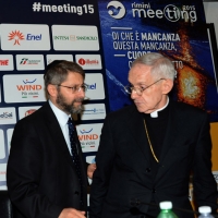 Foto Nicoloro G.  20/08/2015  Rimini,  Al via l\'edizione 2015 del Meeting di CL dal titolo \'Di che è mancanza questa mancanza, cuore, che a un tratto ne sei pieno?\'. nella foto Haim Korsia, Gran Rabbino di Francia, a sinistra, e Jean-Louis Tauran, presidente Pontificio Consiglio.