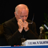 Foto Nicoloro G.   21/08/2015    Rimini  Seconda giornata dell' edizione 2015 del Meeting di C.L. dal titolo ' Di che è mancanza questa mancanza, cuore, che a un tratto ne sei pieno ? '. nella foto monsignore Nunzio Galantino, segretario generale CEI, che ha partecipato all' incontro sul tema ' Persona e senso del limite '.