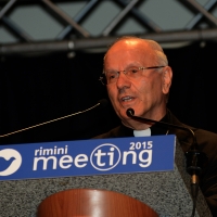 Foto Nicoloro G.   21/08/2015    Rimini  Seconda giornata dell' edizione 2015 del Meeting di C.L. dal titolo ' Di che è mancanza questa mancanza, cuore, che a un tratto ne sei pieno ? '. nella foto monsignore Nunzio Galantino, segretario generale CEI, che ha partecipato all' incontro sul tema ' Persona e senso del limite '.