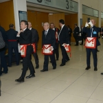 Foto Nicoloro G.   05/04/2019   Rimini   Edizione 2019 della Grande Loggia del GOI ( Grande Oriente d\' Italia ) dal titolo \' Tra Cielo e Terra \'. nella foto un gruppo di adepti si reca al Tempio per i lavori rituali.