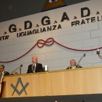 Foto Nicoloro G.   05/04/2019   Rimini   Edizione 2019 della Grande Loggia del GOI ( Grande Oriente d' Italia ) dal titolo ' Tra Cielo e Terra '. nella foto al centro il Gran Maestro Stefano Bisi al tavolo della presidenza.