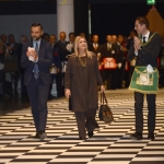 Foto Nicoloro G.   05/04/2019   Rimini   Edizione 2019 della Grande Loggia del GOI ( Grande Oriente d' Italia ) dal titolo ' Tra Cielo e Terra '. nella foto gli onorevoli Antonio Catalfamo e Eleonora Lo Curto fanno il loro ingresso al Tempio. Sono gli unici due deputati che si sono opposti alla ' Legge Fava ' che obbliga i deputati della Regione a dichiarare se sono iscritti a logge massoniche.