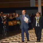 Foto Nicoloro G.   05/04/2019   Rimini   Edizione 2019 della Grande Loggia del GOI ( Grande Oriente d' Italia ) dal titolo ' Tra Cielo e Terra '. nella foto Michele Mirabella fa il suo ingresso al Tempio.