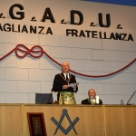 Foto Nicoloro G.   05/04/2019   Rimini   Edizione 2019 della Grande Loggia del GOI ( Grande Oriente d' Italia ) dal titolo ' Tra Cielo e Terra '. nella foto il Gran Maestro Stefano Bisi durante la sua allocuzione.
