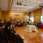 Foto Nicoloro G.   06/04/2019   Rimini     Seconda giornata dell' edizione 2019 della Grande Loggia del GOI ( Grande Oriente d' Italia ) dal titolo ' Tra Cielo e Terra '. nella foto una veduta della sala mentre si svolgono i lavori dell' Ordine DeMolay, organizzazione internazionale di carattere iniziatico di giovani tra i 12 e i 21 anni educati secondo i principi della cavalleria templare.