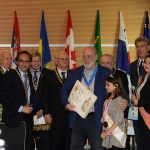 Foto Nicoloro G.   06/04/2019   Rimini     Seconda giornata dell' edizione 2019 della Grande Loggia del GOI ( Grande Oriente d' Italia ) dal titolo ' Tra Cielo e Terra '. nella foto il giornalista Toni Capuozzo viene insignito di una onorificenza.