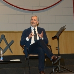 Foto Nicoloro G.   06/04/2019   Rimini     Seconda giornata dell' edizione 2019 della Grande Loggia del GOI ( Grande Oriente d' Italia ) dal titolo ' Tra Cielo e Terra '. nella foto lo scrittore Gianrico Carofiglio che e' intervenuto su ' I mille volti della verita''.