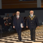 Foto Nicoloro G.   06/04/2019   Rimini     Seconda giornata dell' edizione 2019 della Grande Loggia del GOI ( Grande Oriente d' Italia ) dal titolo ' Tra Cielo e Terra '. nella foto il costituzionalista Giovanni Maria Flick fa il suo ingresso al Tempio.