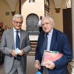 Foto Nicoloro G.   04/09/2021   Ravenna   Apertura ufficiale del Festival Dante 2021 nell\' ambito delle Celebrazioni del 700° anniversario della morte del Sommo Poeta. nella foto a sinistra Claudio Marazzini, presidente dell\' Accademia della Crusca, e il linguista Francesco Sabatini.