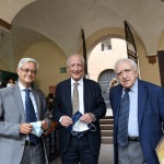 Foto Nicoloro G.   04/09/2021   Ravenna   Apertura ufficiale del Festival Dante 2021 nell\' ambito delle Celebrazioni del 700° anniversario della morte del Sommo Poeta. nella foto da sinistra Claudio Marazzini, presidente dell\' Accademia della Crusca, Ernesto Giuseppe Alfieri, presidente Fondazione Cassa Risparmio Ravenna, e il linguista Francesco Sabatini.