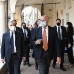 Foto Nicoloro G.   11/09/2021   Ravenna   Intervento del governatore della Banca d\' Italia al Festival Dante 2021. nell\' ambito delle Celebrazioni del 700° anniversario della morte del Sommo Poeta. nella foto il governatore della Banca d\' Italia Ignazio Visco, a sinistra, e il presidente ABI Antonio Patuelli.