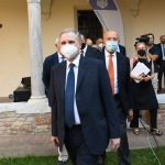 Foto Nicoloro G.   11/09/2021   Ravenna   Intervento del governatore della Banca d' Italia al Festival Dante 2021. nell' ambito delle Celebrazioni del 700° anniversario della morte del Sommo Poeta. nella foto il governatore della Banca d' Italia Ignazio Visco al suo arrivo ai Chiostri Francescani.