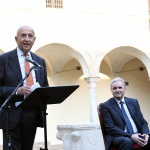 Foto Nicoloro G.   11/09/2021   Ravenna   Intervento del governatore della Banca d' Italia al Festival Dante 2021. nell' ambito delle Celebrazioni del 700° anniversario della morte del Sommo Poeta. nella foto il presidente ABI Antonio Patuelli e seduto il governatore della Banca d' Italia Ignazio Visco.
