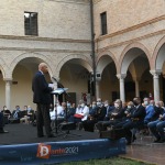 Foto Nicoloro G.   11/09/2021   Ravenna   Intervento del governatore della Banca d' Italia al Festival Dante 2021. nell' ambito delle Celebrazioni del 700° anniversario della morte del Sommo Poeta. nella foto durante l' intervento del presidente ABI Antonio Patuelli.