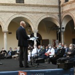 Foto Nicoloro G.   11/09/2021   Ravenna   Intervento del governatore della Banca d' Italia al Festival Dante 2021. nell' ambito delle Celebrazioni del 700° anniversario della morte del Sommo Poeta. nella foto durante l' intervento del presidente ABI Antonio Patuelli.