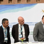 Foto Nicoloro G.   20/05/2022   Ravenna   Seconda giornata conclusiva dell' edizione 2022 dell' European Maritime Day, assegnato questa' anno a Ravenna dalla Commissione europea e che ha per tema ' Economia blu sostenibile per una ripresa del verde '. nella foto da sinistra Mario Petrosino, direttore operativo Autorita' Portuale Mare Adriatico Centro-Settentrione, Mohammad Baheli, consulente Autorita' Portuale e il Commissario europeo Virginijus Sinkevicius.