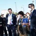 Foto Nicoloro G.   19/05/2022   Ravenna   Edizione 2022 dell' European Maritime Day, assegnato questa' anno a Ravenna dalla Commissione europea e che ha per tema ' Economia blu sostenibile per una ripresa del verde '. nella foto da sinistra l' ammiraglio Nicola Carlone, il consigliere ministeriale Luca Di Giamfrancesco, la viceministra Teresa Bellanova e il sindaco di Ravenna Michele de Pascale.