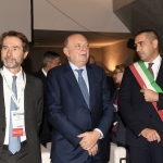 Foto Nicoloro G.   24/10/2023   Ravenna   Edizione 2023 del OMC, Med Energy Conference. nella foto da sinistra il presidente della Camera di Commercio di Ferrara e Ravenna Giorgio Guberti, il ministro Gilberto Pichetto Fratin e il sindaco di Ravenna Michele de Pascale.