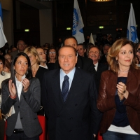 Foto Nicoloro G. 03/03/2012 Milano Congresso del PdL per l’ elezione del coordinatore cittadino. nella foto Licia Ronzulli – Silvio Berlusconi – Daniela Santanche'