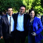Foto Nicoloro G.   23/05/2025   Ravenna   Chiusura della campagna elettorale del PD per l\' elezione del sindaco. nella foto al centro Alessandro Barattoni, candidato unico per il centrosinistra tra  la segretaria nazionale del PD Elly Schlein e Michele de Pascale, ex sindaco di Ravenna e governatore della regione Emilia-Romagna.
