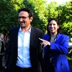 Foto Nicoloro G.   23/05/2025   Ravenna   Chiusura della campagna elettorale del PD per l' elezione del sindaco. nella foto la segretaria nazionale del PD Elly Schlein con Alessandro Barattoni candidato unico sindaco per il centro sinistra.