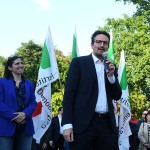 Foto Nicoloro G.   23/05/2025   Ravenna   Chiusura della campagna elettorale del PD per l' elezione del sindaco. nella foto la segretaria nazionale del PD Elly Schlein con Alessandro Barattoni candidato unico sindaco per il centro sinistra.