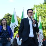 Foto Nicoloro G.   23/05/2025   Ravenna   Chiusura della campagna elettorale del PD per l' elezione del sindaco. nella foto la segretaria nazionale del PD Elly Schlein con Alessandro Barattoni candidato unico sindaco per il centro sinistra.