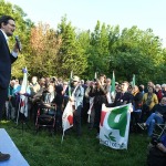 Foto Nicoloro G.   23/05/2025   Ravenna   Chiusura della campagna elettorale del PD per l' elezione del sindaco. nella foto  Alessandro Barattoni candidato unico del centrosinistra a sindaco.