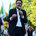 Foto Nicoloro G.   23/05/2025   Ravenna   Chiusura della campagna elettorale del PD per l' elezione del sindaco. nella foto  Alessandro Barattoni candidato unico del centrosinistra a sindaco.