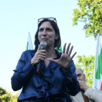 Foto Nicoloro G.   23/05/2025   Ravenna   Chiusura della campagna elettorale del PD per l' elezione del sindaco. nella foto la segretaria nazionale del PD Elly Schlein.