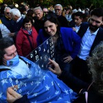 Foto Nicoloro G.   23/05/2025   Ravenna   Chiusura della campagna elettorale del PD per l' elezione del sindaco. nella foto la segretaria nazionale del PD Elly Schlein si intrattiene con una sua simpatizzante