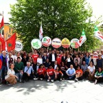 Foto Nicoloro G.   03/05/2025   Ravenna   Il Centro-sinistra presenta il suo candidato a sindaco della citta\' e la coalizione di sei partiti che lo sostiene. nella foto al centro Alessandro Barattoni presidente provinciale del PD e candidato unico per il Centro-sinistra con i candidati delle liste che lo sostengono