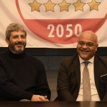 Foto Nicoloro G.   15/11/2024   Ravenna   Chiusura della campagna per le regionali dell' Emilia-Romagna del M5S che appoggia la candidatura del centro-sinistra. nella foto da sinistra Roberto Fico ex presidente della Camera e Giuseppe Antoci europarlamentare del M5S.