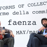 Foto Nicoloro G. 20/05/2011 Faenza (RA) Apertura ufficiale della quarta edizione del ” Festival dell’ Arte Contemporanea ” che si svolge a Faenza dal 20 al 22 maggio e che ha per tema ” Forme della committenza “. nella foto Achille Bonito Oliva – Massimo Cacciari