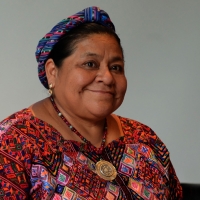 Foto Nicoloro G.  25/06/2015  Milano    Nell' ambito di Expo 2015 si è svolto un dibattito nel padiglione Austria sul tema " Foreste, Food and Life ". nella foto il premio Nobel Rigoberta Menchù Tum.