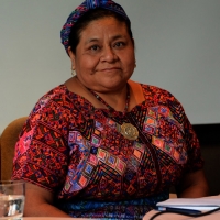 Foto Nicoloro G.  25/06/2015  Milano    Nell' ambito di Expo 2015 si  è svolto un dibattito nel padiglione Austria sul tema " Foreste, Food and Life ". nella foto il premio Nobel Rigoberta Menchù Tum.