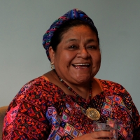Foto Nicoloro G.  25/06/2015  Milano    Nell' ambito di Expo 2015 si è svolto un dibattito nel padiglione Austria sul tema " Foreste, Food and Life ". nella foto il premio Nobel Rigoberta Menchù Tum.
