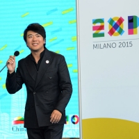 Foto Nicoloro G.   29/06/2015  Milano    Esibizione pomeridiana del grande pianista cinese Lang Lang, ambasciatore di Expo 2015. nella foto il pianista Lang Lang.