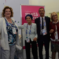Foto Nicoloro G.  29/06/2015   Milano   Nell' ambito di Expo 2015 un evento organizzato da We- Women for Expo dal titolo " Nurturing a sustainable future "'. nella foto da sinistra Diana Bracco, Emma Bonino, Giuseppe Sala e Marta DassÃ¹.