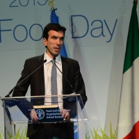 Foto Nicoloro G.   16/10/2015    Milano  In occasione della Giornata Mondiale dell' Alimentazione si e' svolto in Expo un incontro al quale hanno preso parte il Capo di Stato e il segretario generale delle Nazioni Unite. nella foto il ministro Maurizio Martina.