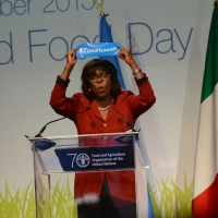 Foto Nicoloro G.   16/10/2015    Milano  In occasione della Giornata Mondiale dell' Alimentazione si e' svolto in Expo un incontro al quale hanno preso parte il Capo di Stato e il segretario generale delle Nazioni Unite. nella foto Ertharin Cousin, direttore esecutivo del Programma Alimentare Mondiale.
