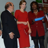 Foto Nicoloro G.   16/10/2015    Milano  In occasione della Giornata Mondiale dell\' Alimentazione si e\' svolto in Expo un incontro al quale hanno preso parte il Capo di Stato e il segretario generale delle Nazioni Unite. nella foto da sinistra Jose\' G. Da Silva, la regina Letizia di Spagna e Ertharin Cousin.