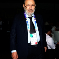 Foto Nicoloro G.  01/08/2015   Milano    Seconda giornata della Conferenza Internazionale dei ministri della Cultura di piÃ¹ di 80 paesi presenti all' Expo. nella foto il semiologo Umberto Eco che ha tenuto una lectio magistralis.