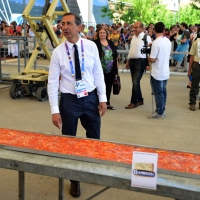 Foto Nicoloro G.  20/06/2015  Milano   Realizzata la pizza più lunga del mondo all' Expo 2015. nella foto il commissario unico di Expo Giuseppe Sala in attesa del verdetto del giudice.