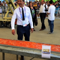 Foto Nicoloro G.  20/06/2015  Milano   Realizzata la pizza più lunga del mondo all' Expo 2015. nella foto il commissario unico di Expo Giuseppe Sala in attesa del verdetto del giudice.