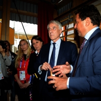 Foto Nicoloro G.   05/05/2015  Milano    Expo Milano 2015, l' Esposizione Internazionale che l'Italia ospiterà dal primo Maggio al 31 Ottobre 2015. nella foto il presidente di Save the Children Claudio Tesauro, a destra, con il sindaco di Milano Giuliano Pisapia.